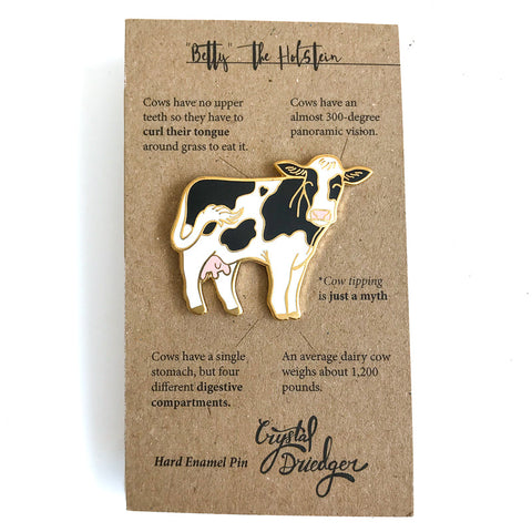 Gold Plated Enamel Pin Betty The Holstein - Arts and Heritage St. Albert