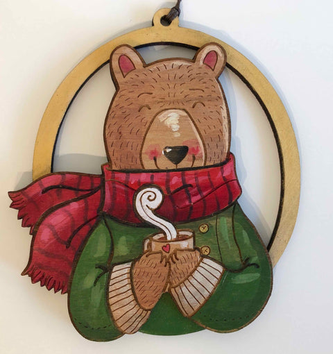 Hand painted, laser cut ornament