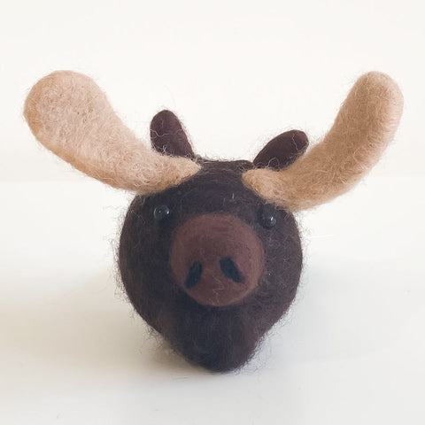 Felted Wildlife Head Ornaments Moose - Arts and Heritage St. Albert