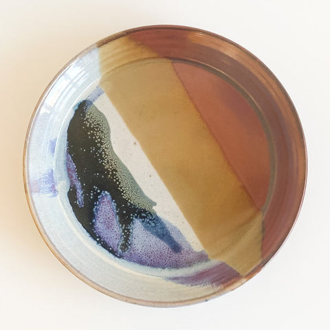 Plate With Brown & Blue Tones