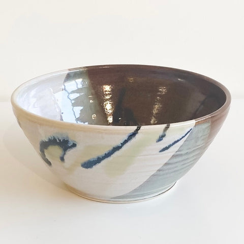 Bowl With Brown & Blue Tones