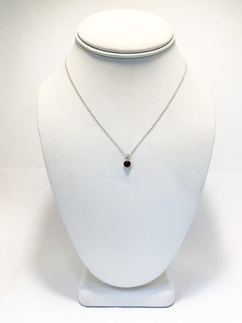 Itty Bitty Luna Moonstone, Labradorite and Garnet Charm Necklace