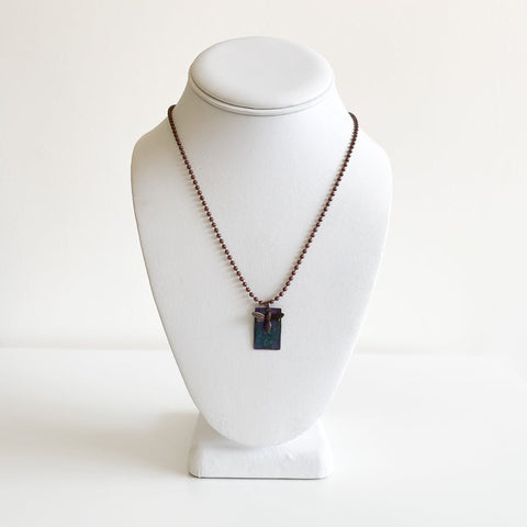 Just Be Bumble Bee & Stamped Brass Tag Necklace