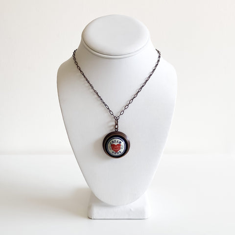 Domed Bottlecap & Copper Pipe Necklace - Arts and Heritage St. Albert