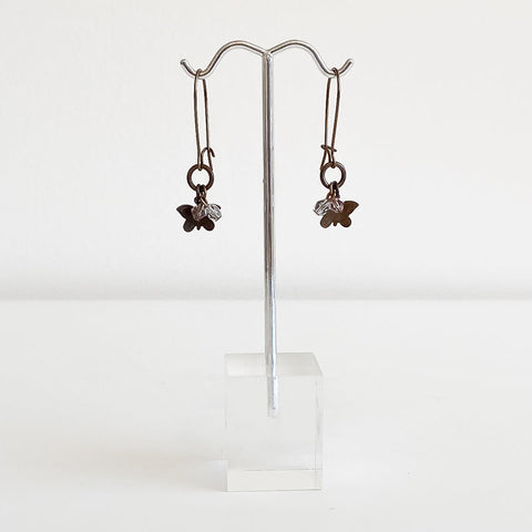 Butterfly Drop Earrings With Swarovski Crystals - Arts and Heritage St. Albert