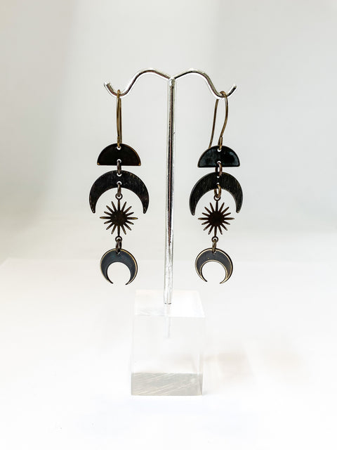 Boho Sun & Moon Dangle Earrings