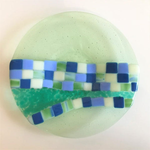 Blue & Green Tumble Plate Round