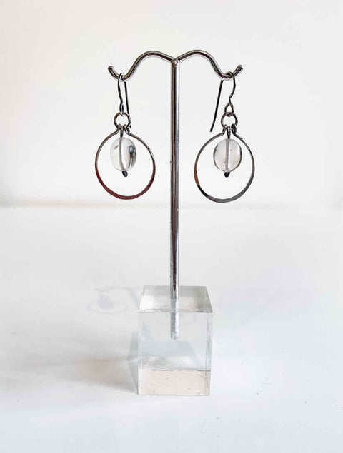 Silver Earrings with Mixed Gems