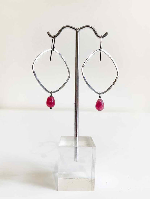 Silver Earrings Silver, Ruby, Labrodite