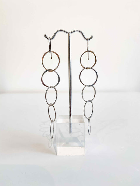 Silver Earrings with 5 Links