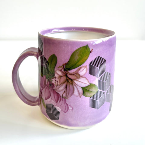 Floral Decal Mugs with Slip Cast Bottom