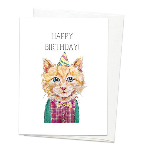 Gloria Ho Illustrations Cards Happy Birthday - Orange Cat - Arts and Heritage St. Albert