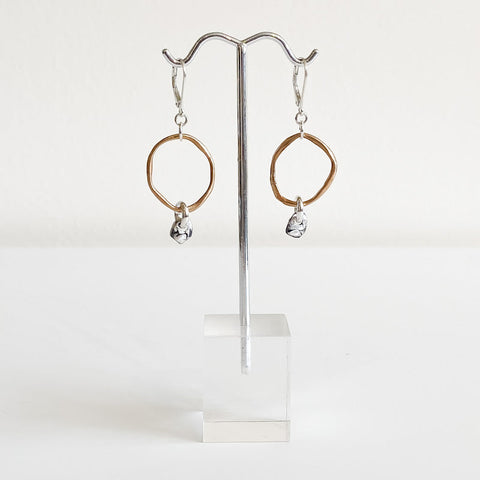 LAVA Form - Una Pebbles, Bronze & Silver Earrings