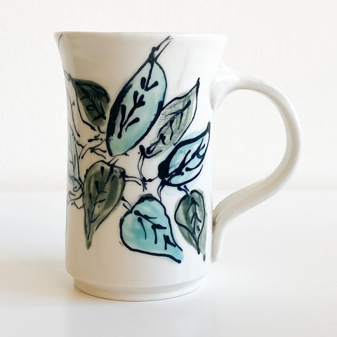 Hand Painted Leaf Mugs