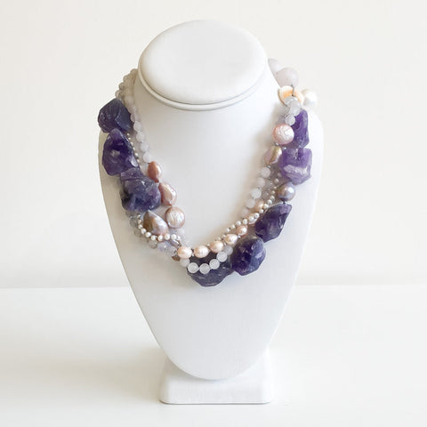 'Pema' Purple Agate Necklace