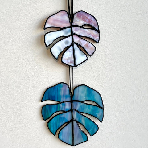 Stained Glass Monstera Leaves