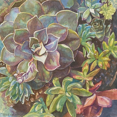 Watercolour Succulents