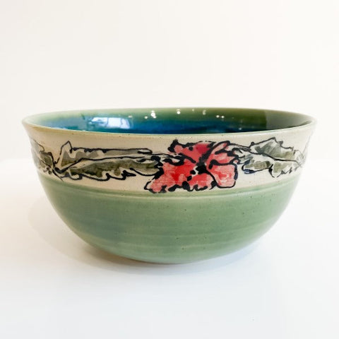 Large Bowl With Poppies