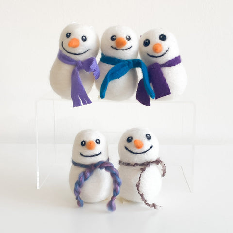 Felted Snowmen Ornaments