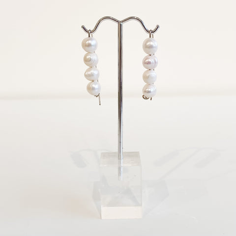 4 Pearl Row Earrings