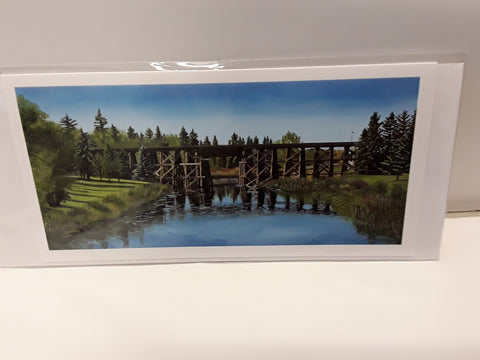 Memory Roth greeting cards Trestle Bridge colour - Arts and Heritage St. Albert